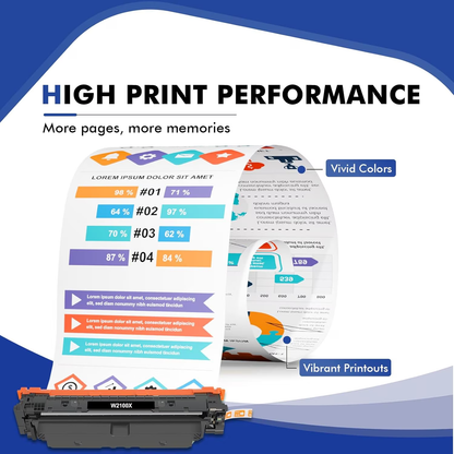 Compatible for HP 210X Toner Cartridges 210A 210 Toner Cartridges 4 Pack High Yield for Color LaserJet Pro MFP 4301fdw 4301fdn Pro 4201dw 4201dn Printer W2100X W2100A Ink (with Chip)