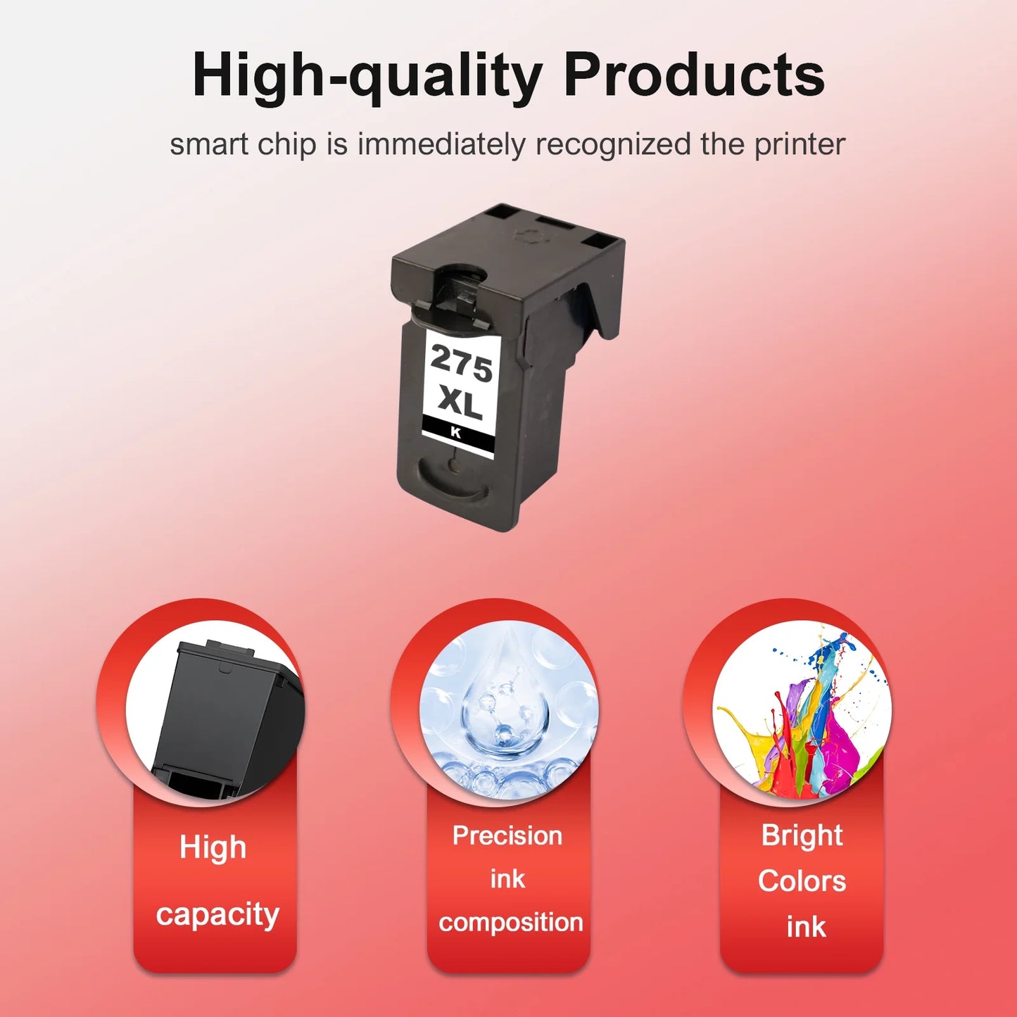 275XL Black Ink Cartridge for Canon 275 Ink for Canon Ink 275 (Black, 2 Pack)