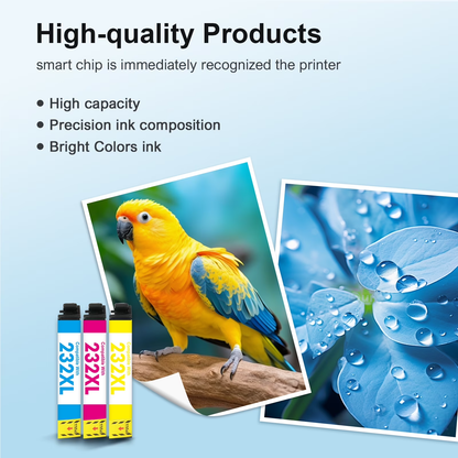 1-Pack 232XL Ink Cartridges Compatible for Epson 232 232XL Printer Ink for Workforce WF-2930 WF-2950 Expression XP-4200 XP-4205 (Cyan)