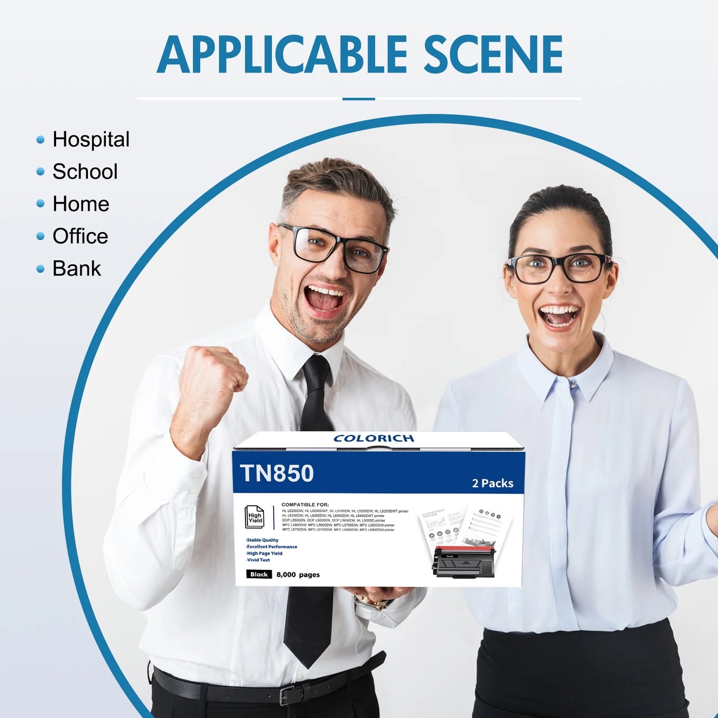 TN850 High Yield Toner Cartridge Compatible TN820 TN850 for Brother TN850 TN 850 TN-850 TN 820 TN-820 MFC-L5700DW L5850DW HL-L6200DW MFC-L5700DW MFC-L5900DW HL-L5200DW Printer Ink (Black, 4-Pack)