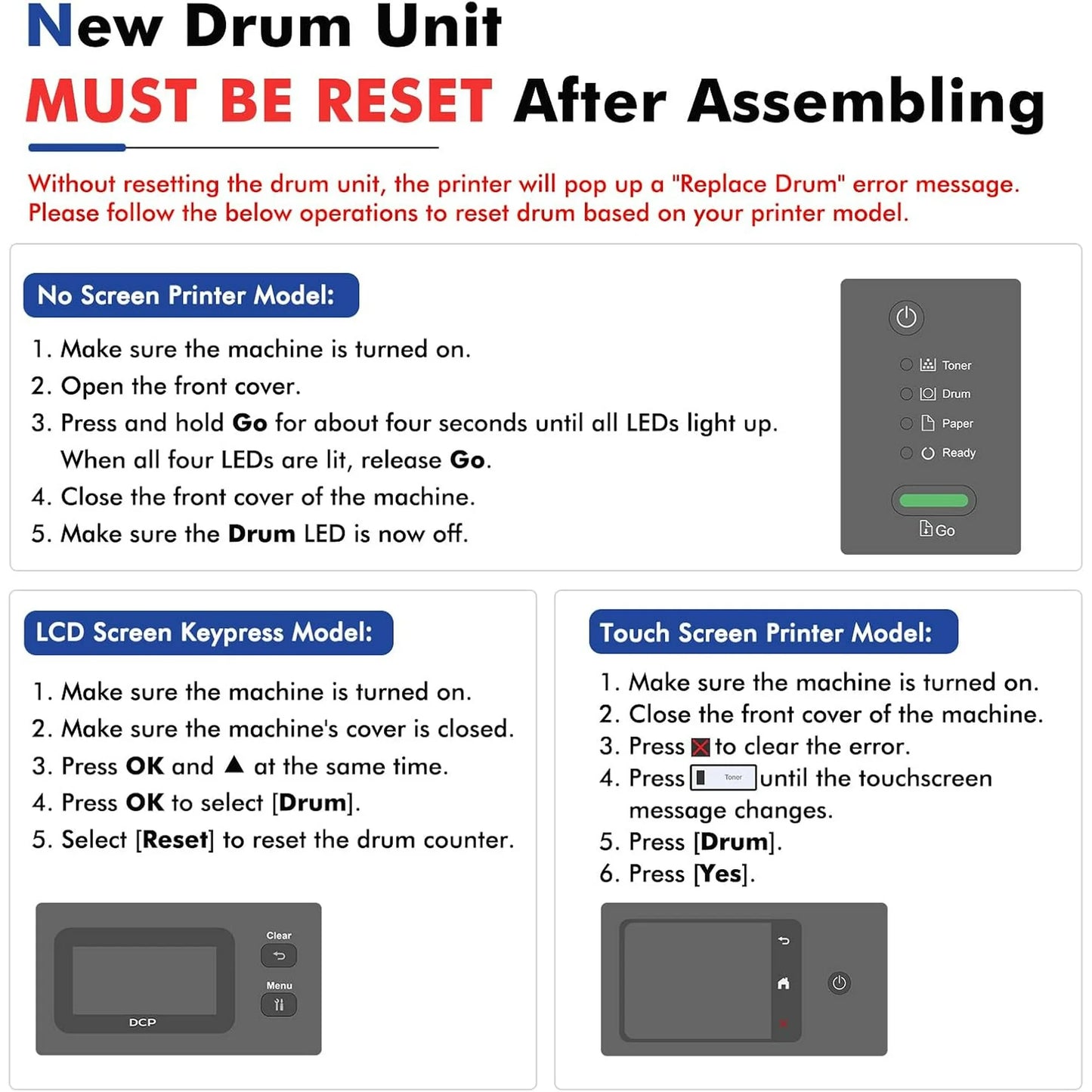 DR830 Drum Unit 2 Pack Black Compatible Replacement for Brother DR-830 DR 830 to Use with HL-L2405W DCP-L2640DW HL-L2460DW HL-L2460DWL HL-L2460DW HL-L2480DW Printer (NOT Toner)