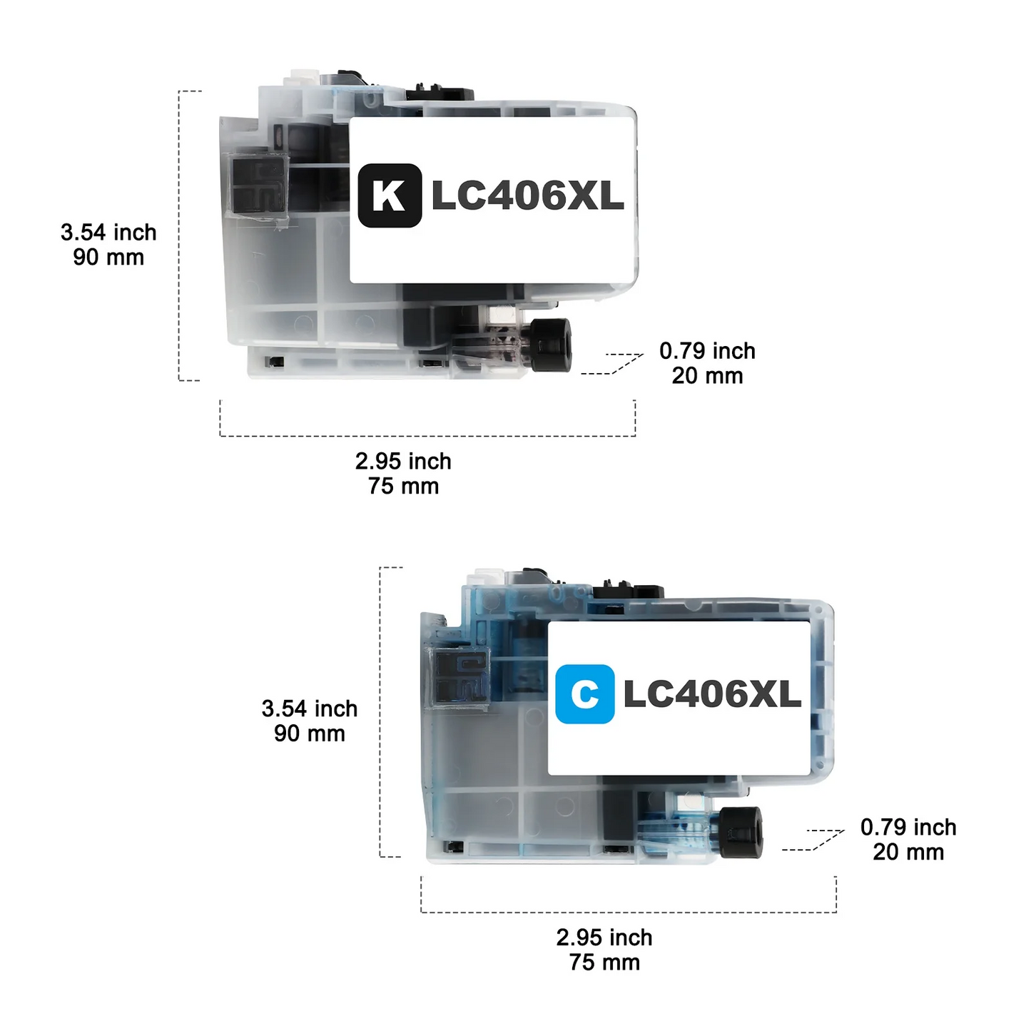 LC406XL LC406 Ink Cartridge Compatible for Brother MFC-J4335DW MFC-J5855DW Printer 406XL for MFC-J6555DW MFC-J4535DW MFC-J6955DW MFC-J4345DW MFC-J5955DW - 3 Pack High Yield Cyan Magenta Yellow