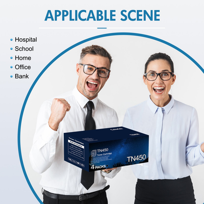 TN450 TN-450 Toner Cartridge Replacement for Brother TN450 TN-450 TN420 TN-420 HL-2270DW HL-2280DW DCP-7065DN MFC-7360N MFC-7860DW HL-2240D DCP-7060D MFC7460DN MFC7240 High Yield (Black 4-Pack)