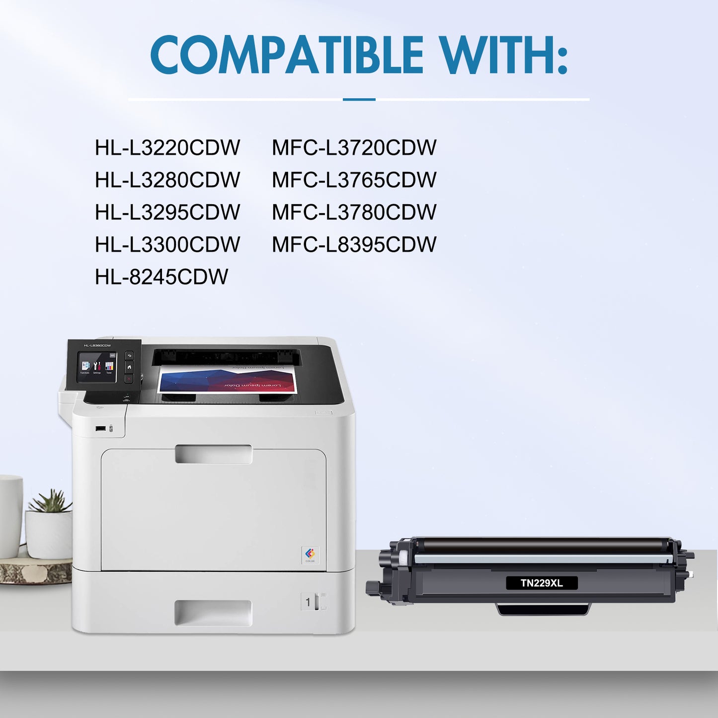 Colorich Compatible for Brother TN229XL TN-229XL TN229 Toner Cartridge High Yield MFC-L3780CDW MFC-L3720CDW HL-L3280CDW HL-L3220CDW HL-L3300CDW Printers (TN-229XLBK/C/M/Y,5-Pack)