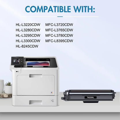 TN229 TN229XL Toner Cartridge with Chip Compatible for Brother TN-229XL TN229 TN-229 HL-L3280CDW HL-L3220CDW MFC-L3720CDW MFC-L3780CDW HL-L3300CDW Printer High Yield (4-Pack)