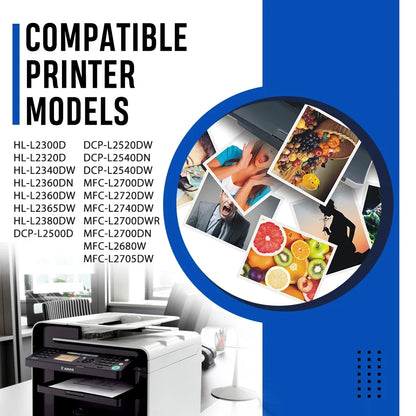 DR630 Drum Unit Compatible for Brother DR630 DR-630 HL-L2340DW L2380DW L2340DWR DCP-L2500D L2540DNR MFC-L2720DW L2700DW Printers (Black, 2 Pack)