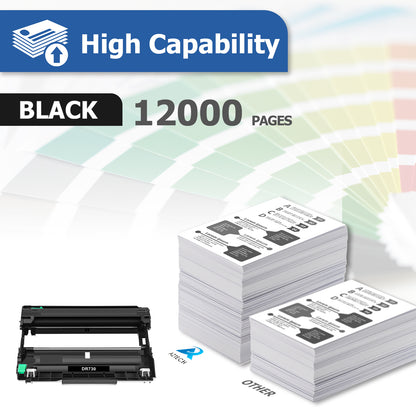 DR730 Drum Unit Compatible for Brother DR-730 DR730 DCP-L2550DW HL-L2350DW HL-L2370DW HL-L2390DW (Black, 2-Pack)