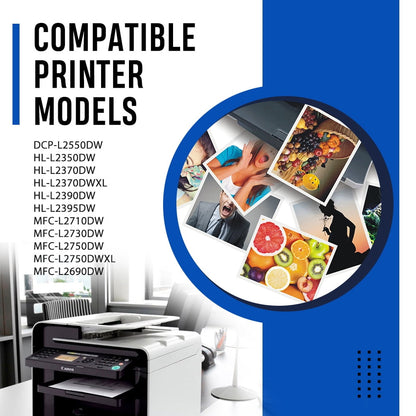 Colorich Compatible for Brother TN760 TN-760 Toner Cartridge DR730 Drum TN-730 DR-730 for MFC-L2710DW MFC-L2750DW HL-L2350DW HL-L2370DW Printer ( 2 Black Toner, 1 Drum Unit)