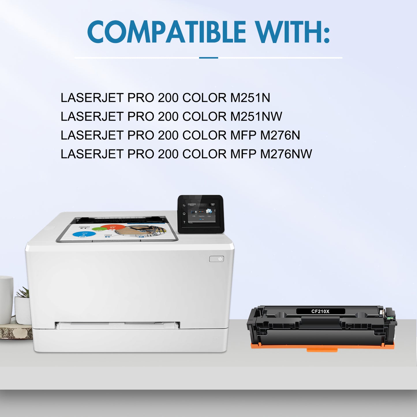 131X 131A Toner Cartridge 4-Pack Compatible for HP 131A 131X CF210X Laserjet Pro 200 Color MFP M276nw M251nw M251n M276n CF210A CF211A CF212A CF213A Printer Ink (Black Cyan Yellow Magenta)