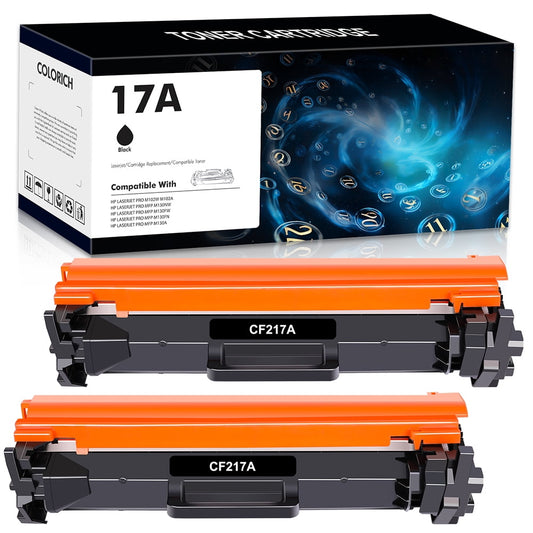Colorich Compatible for HP 17A CF217A Black Toner Cartridge Laserjet MFP M130nw M130fw M102w M130fn M102a M130a MFP M130 M102 Printer Ink (Black, 2-Pack)
