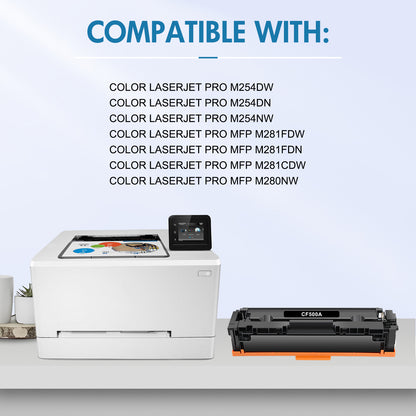 Colorich 202A Black Toner Cartridge Replacement Compatible for HP 202A Toner CF500A for Color Pro MFP M281fdw M254dw M281cdw M254nw M281fdn M254 M281 Printer (2-Pack)