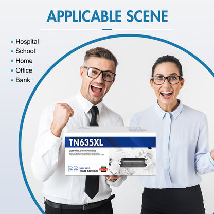 TN635XL Toner Cartridge with Chip Compatible for Brother TN635XL TN 635XL for Brother HL-L8430CDW L8430CDWT L8570CDW MFC-L8730CDW L8930CDW Printer (Black, Cyan, Magenta, Yellow 4pack)