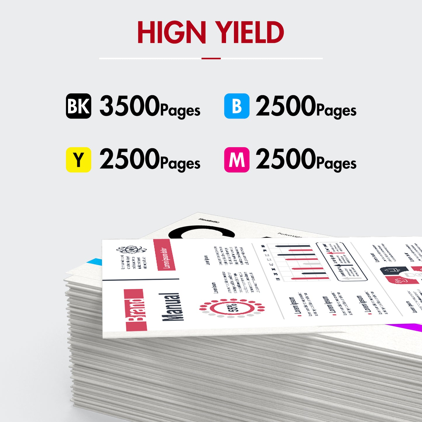 075H 075 High Page Yield Toner Cartridge 4-pack Compatible for Canon 075H 075 Toner Cartridge Set for Canon imageCLASS LBP646Cdw LBP647Cdw MF663Cdw MF665Cdw (KCMY)