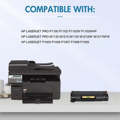 CE285A 85A Toner Cartridge Black Compatible for HP 85A CE285A CE285D use with HP Laserjet Pro P1102w P1102 1102w P1005 M1132 M1210 Printer Ink 2-Pack