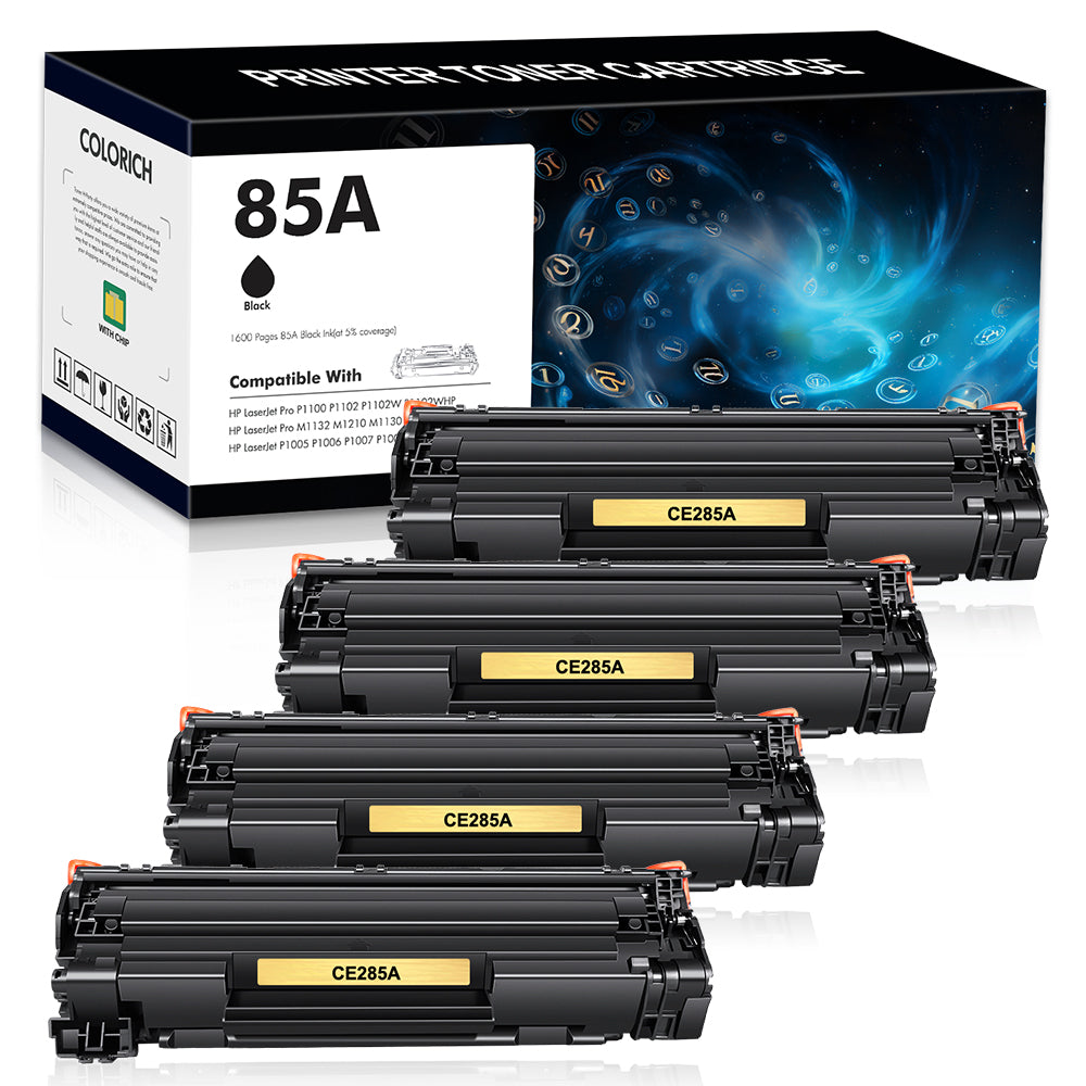 85A CE285A Toner Cartridge Compatible for HP 85A CE285A CE285D for HP Laserjet Pro P1102w M1212nf MFP P1102 M1217nfw 1102w P1005 M1132 M1210 M1212 Printer Ink (Black 4-Pack)
