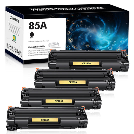85A CE285A Toner Cartridge Compatible for HP 85A CE285A CE285D for HP Laserjet Pro P1102w M1212nf MFP P1102 M1217nfw 1102w P1005 M1132 M1210 M1212 Printer Ink (Black 4-Pack)