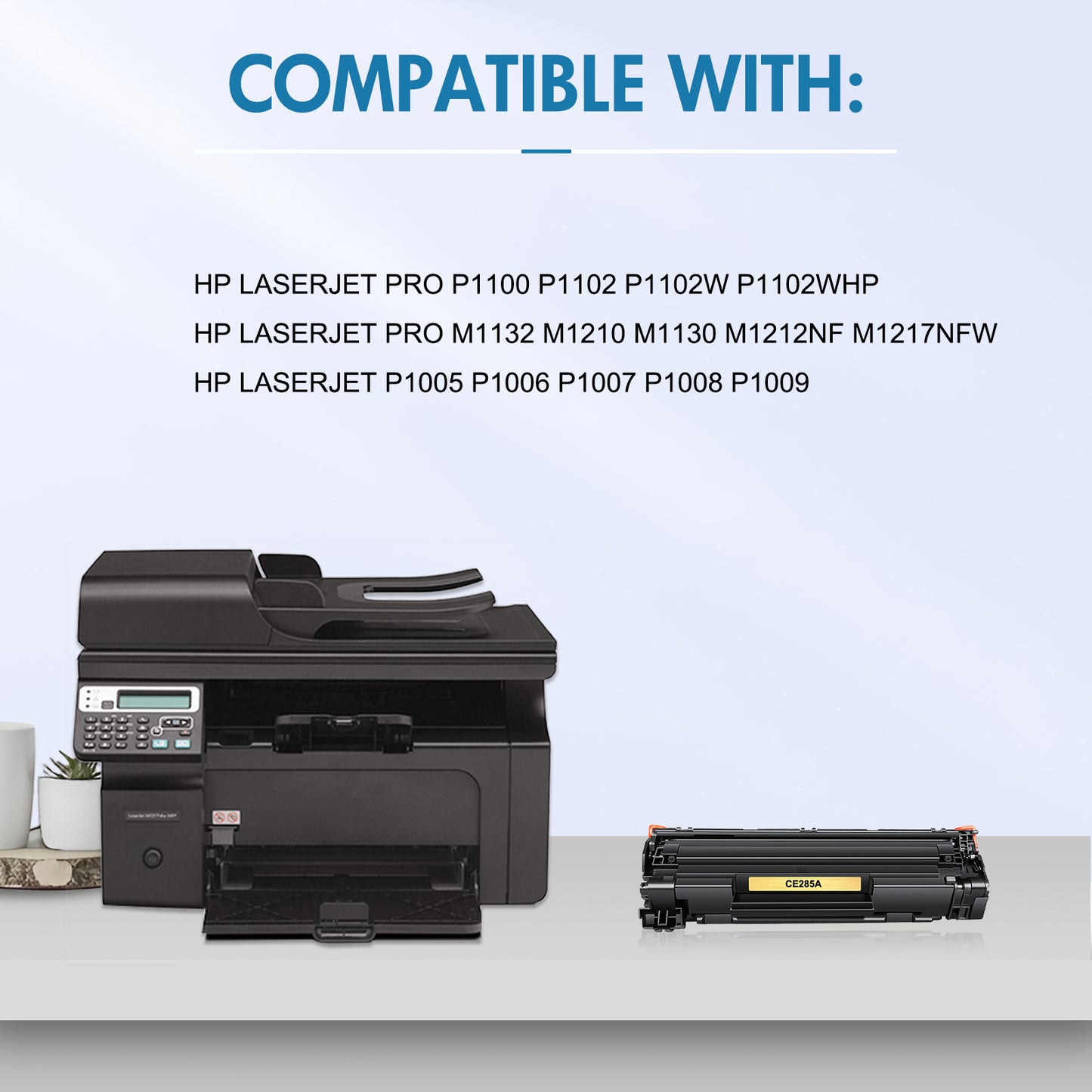 85A CE285A Toner Cartridge Compatible for HP 85A CE285A CE285D for HP Laserjet Pro P1102w M1212nf MFP P1102 M1217nfw 1102w P1005 M1132 M1210 M1212 Printer Ink (Black 4-Pack)