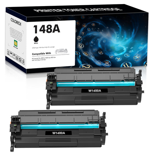 148A 148X Toner Cartridge with Chip Compatible for HP 148A for HP 148X W1480A W1480X Laserjet Pro 4001dn MFP 4101fdw 4101fdn 4001n 4001dn 4001dw Printer (Black 2-Pack)