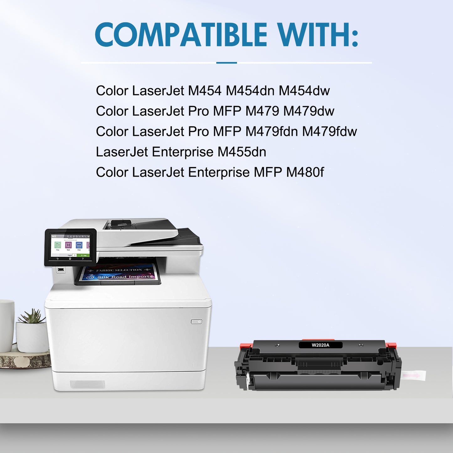 414A Toner Cartridges 4 Pack with Chip Compatible for HP 414A for HP 414X W2020A W2020X Color Laserjet Pro MFP M479fdw M479fdn M454dw M454dn M479 M454 Printer (Black Cyan Magenta Yellow)