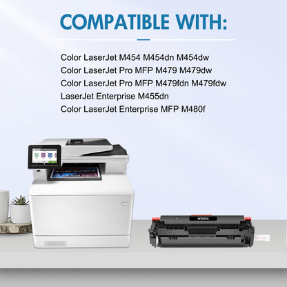 414A Toner Cartridges 4 Pack with Chip Compatible for HP 414A for HP 414X W2020A W2020X Color Laserjet Pro MFP M479fdw M479fdn M454dw M454dn M479 M454 Printer (Black Cyan Magenta Yellow)