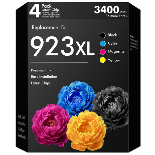 923e Ink Cartridges Compatible for HP 923e Ink Cartridges 4 pack 923 OfficeJet Pro 8130e 8135e 8125e 8120e 8122e 8138e 8139e 8120 8130 Printers Black Cyan Yellow Magenta