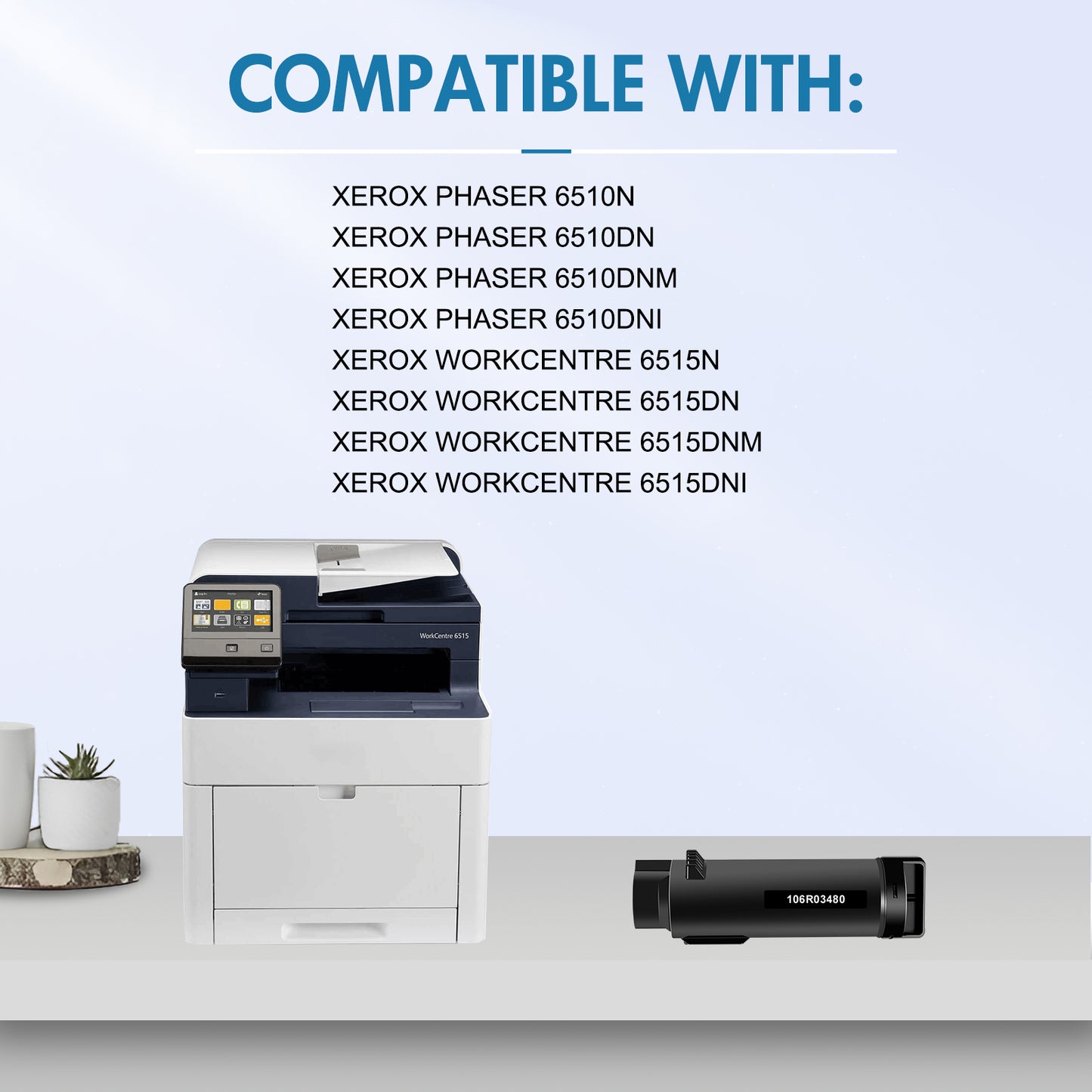 Colorich 6510 Toner Cartridge Compatible for Xerox Phaser 6510 WorkCentre 6515 6510dn 6515dn for 106R03480 106R03477 106R03478 106R03479 (Black Cyan Magenta Yellow, 4-Pack)
