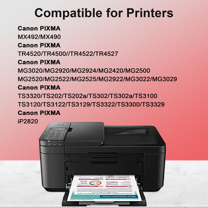 245XL Ink Cartridge Compatible for Canon Ink 245 and 246 for Canon Pixma MX492 TR4520 MG3020 MG2920 MG2924 TS3320 TS3120 MX490 MG2522 MG2922 TR4522 TR4527 TS3322 Printer,2 Pack(Black+Tri-Color)